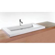 Wet Style VCS42-O-NT-GA - LAV - CUBE - 42 X 22 X 2 - NT O/F - WHITE TRUE HIGH GLOSS