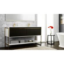Wet Style DCO30FL-W81L21W81-SB - Deco Vanity Floormount 30'' - Wlw Config Torrified Eucalyptus And White Matte Lacquer -