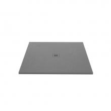 Wet Style DFL4848C-GT-3C - Shower Base - Feel - 48 X 48 - Center Drain - Grey Concrete - 3 Cuts