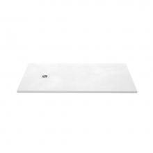 Wet Style DFL6032E-AT - Shower Base - Feel - 60 X 32 - End Drain - White Concrete