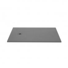 Wet Style DFL6036E-GT-1C - Shower Base - Feel - 60 X 36 - End Drain - Grey Concrete - 1 Cut