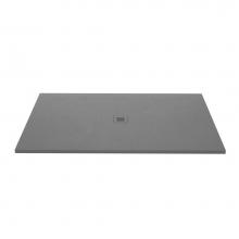 Wet Style DFL6642C-GT-3C - Shower Base - Feel - 66 X 42 - Center Drain - Grey Concrete - 3 Cuts