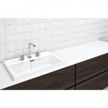 Wet Style VLBQS24-O-1-PC-MA - Lav - Lab Sq - 24 X 16 X 1.5 - Pc O/F - 1 Hole - White Matte