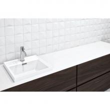 Wet Style VLBQS16-O-8-SB-MA - Lav - Lab Sq - 16 X 16 X 1.5 - Sb O/F - 3 Holes 8'' C/C - White Matte