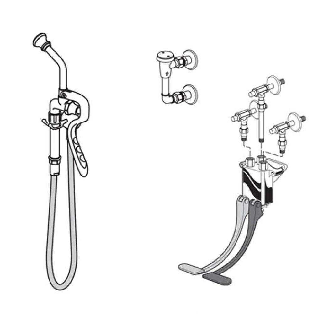 Bedpan Cleanser With Self-Closing Valve and Hook