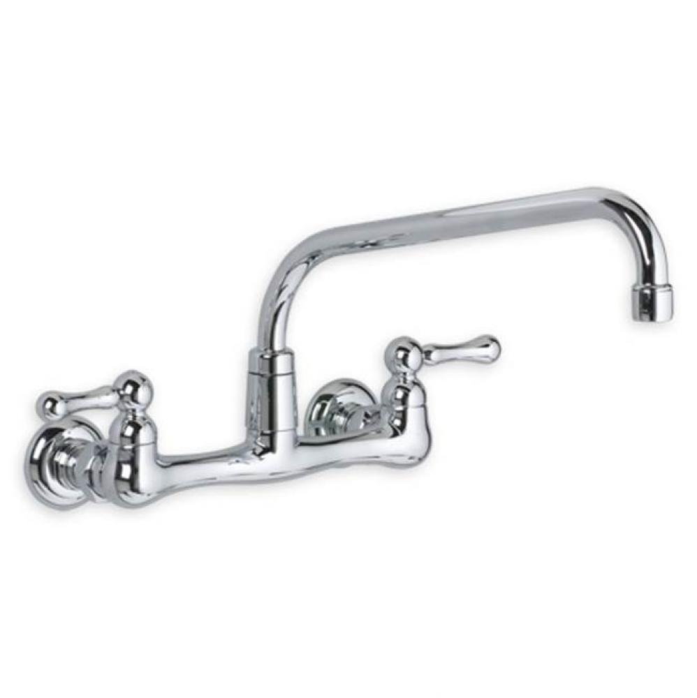 Heritage® Wall Mount Faucet With 8-Inch Tubular Brass Swivel Spout With Lever Handles