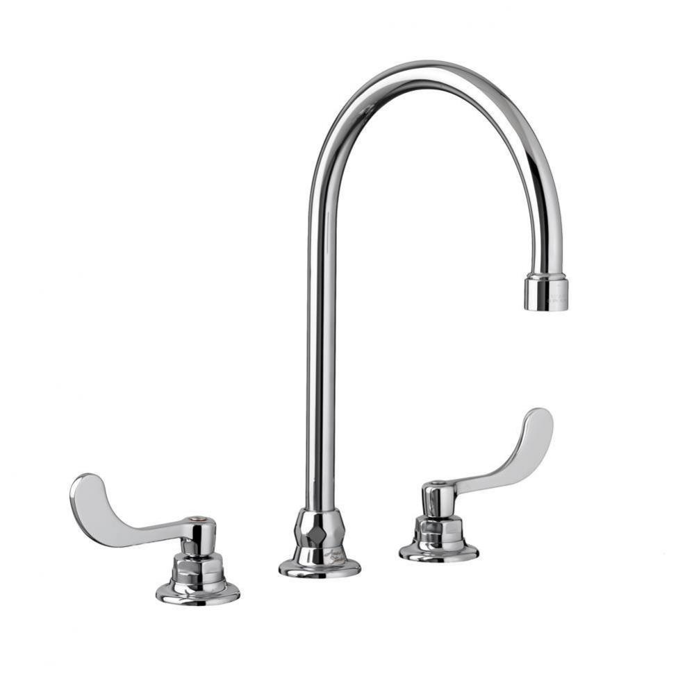 Monterrey® 8-Inch Widespread 8-inch Reach Gooseneck Faucet With Wrist Blade Handles 1.5 gpm/5