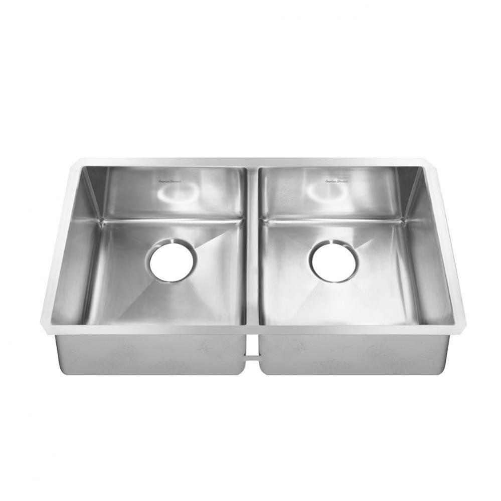 Pekoe® 35 x 18-Inch Stainless Steel Undermount Double-Bowl Kitchen Sink