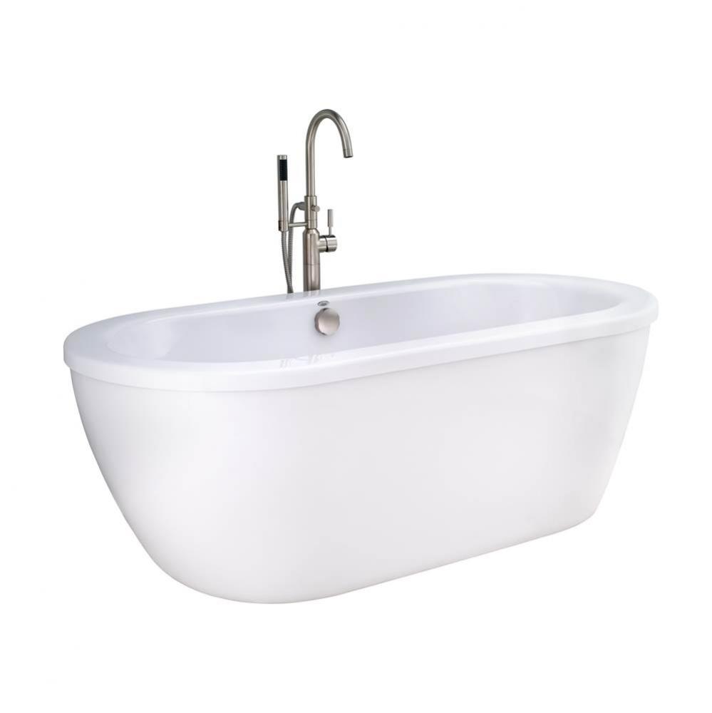 Cadet® 66 x 32-Inch Freestanding Bathtub With Brushed Nickel Finish Filler and Drain Kit