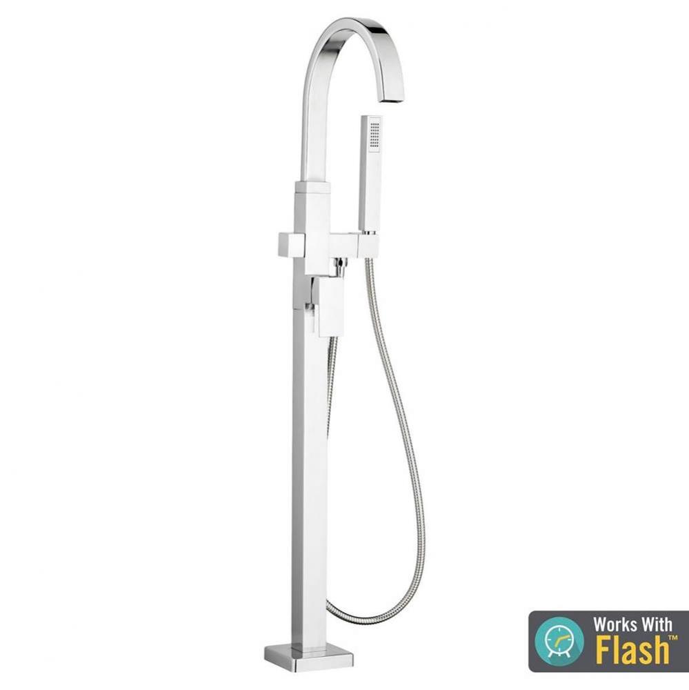 Contemporary Square Freestanding Bathtub Faucet With Lever Handle for Flash® Rough-In Valve