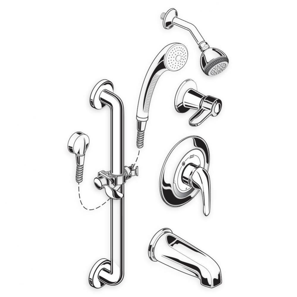 COMM SHOWER SYS, 2.5 GPM, SLIDE-GRAB