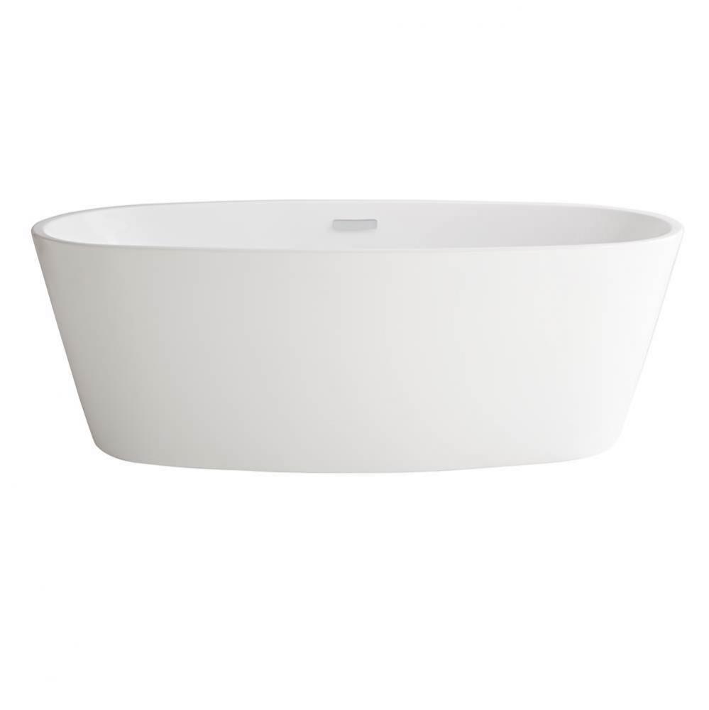 Coastal Serin 68 x 31-Inch Freestanding Bathtub Center Drain With Integrated Overflow