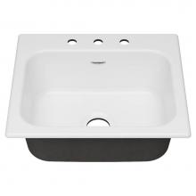 American Standard 77SB25223.308 - Quince® 25 x 22-Inch Cast Iron 3-Hole Drop-In Single Bowl Kitchen Sink