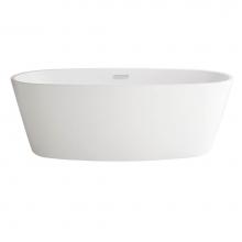 American Standard 2765034.020 - Coastal Serin 68 x 31-Inch Freestanding Bathtub Center Drain With Integrated Overflow