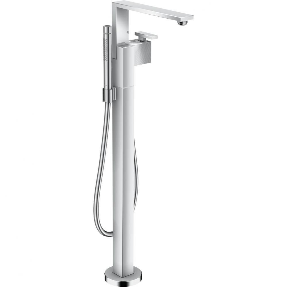 AXOR Edge Freestanding Tub Filler Trim with 1.75 GPM Handshower - Diamond Cut in Chrome