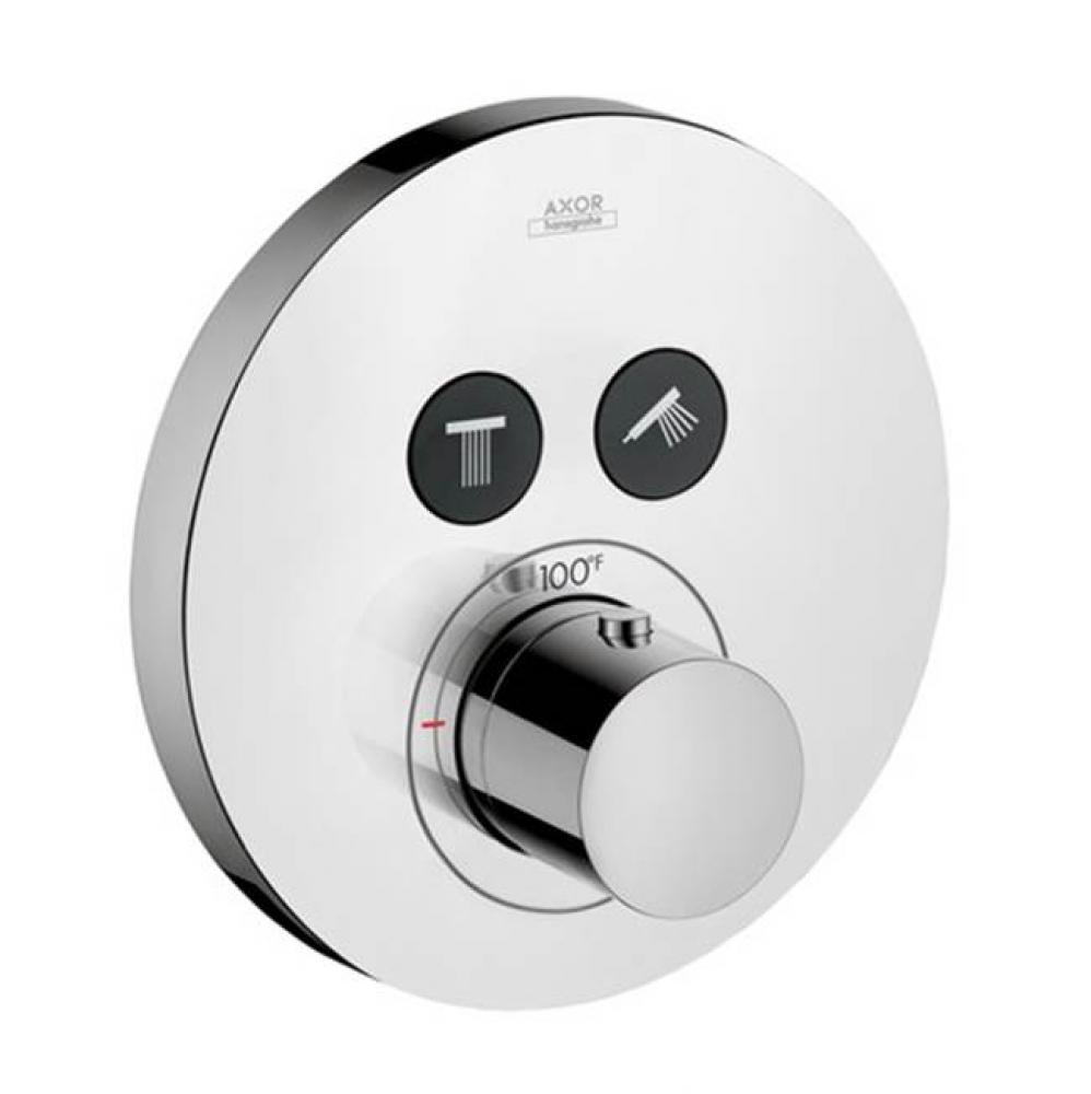 AXOR ShowerSelect Thermostatic Trim Round for 2 Functions in Chrome
