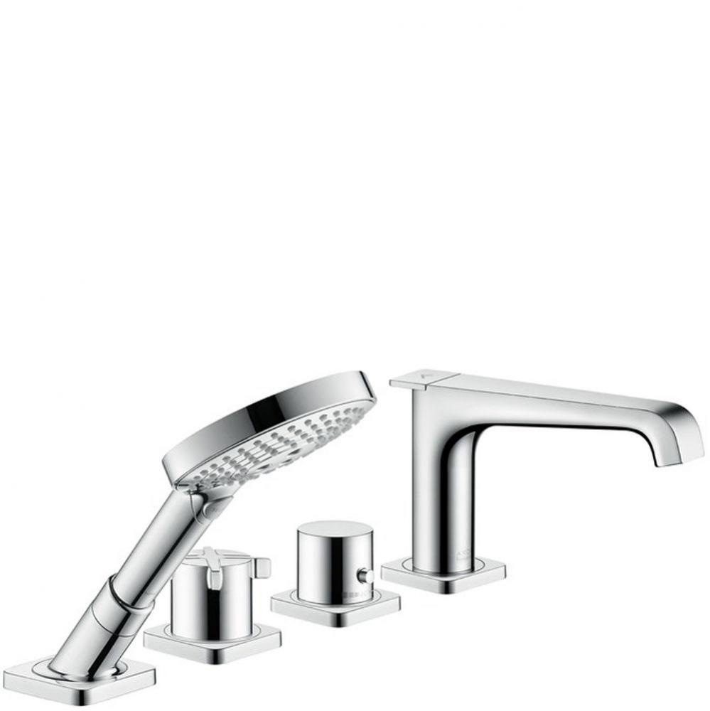 AXOR Citterio E 4-Hole Thermostatic Roman Tub Set Trim with 1.75 GPM Handshower in Chrome