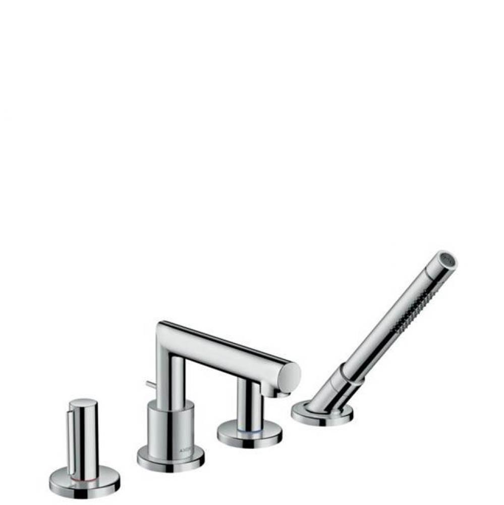 AXOR Uno 4-Hole Roman Tub Set Trim with Zero Handles and 1.75 GPM Handshower in Chrome
