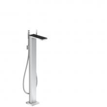 Axor 47440601 - AXOR MyEdition Freestanding Tub Filler Trim with 1.75 GPM Handshower in Chrome / Black Glass