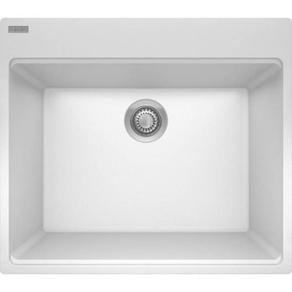 Sgl Granite Dualmount Laundry Polar White