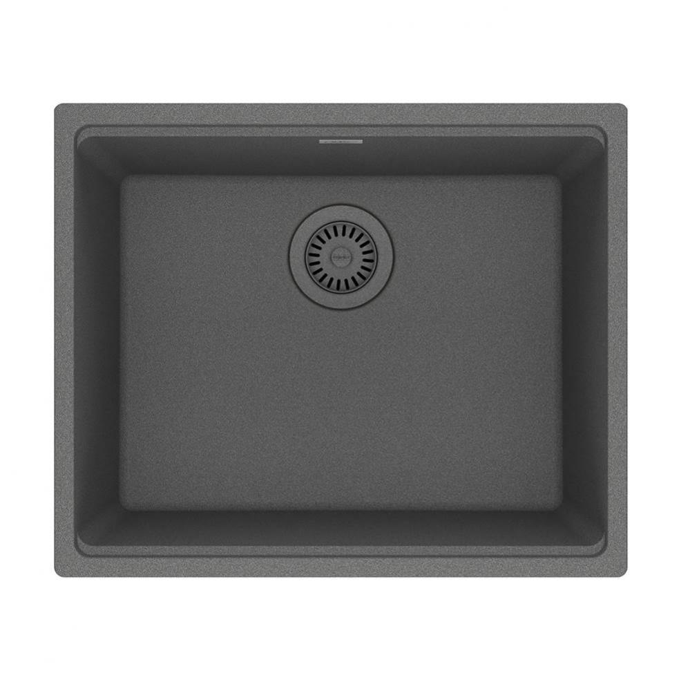 Franke Maris Undermount 21.7-in x 17.8-in Fragranite Single Bowl Kitchen Sink in Stone Grey