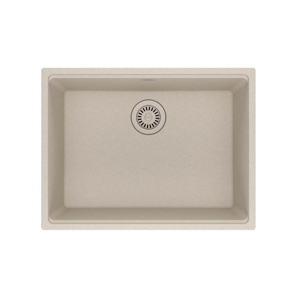 Franke Maris Undermount 25-in x 18.94-in Fragranite Single Bowl Kitchen Sink in Champagne