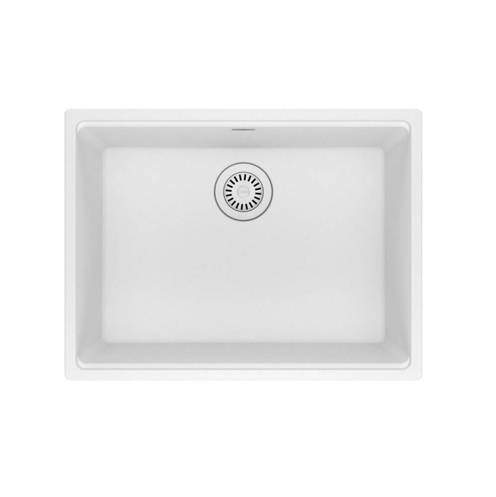 Franke Maris Undermount 25-in x 18.94-in Fragranite Single Bowl Kitchen Sink in Polar White