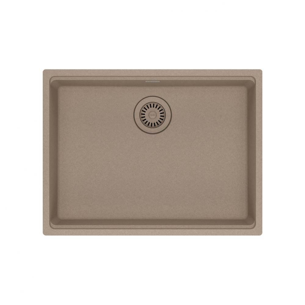 Franke Maris Undermount 25-in x 18.94-in Fragranite ADA Single Bowl Sink in Oyster