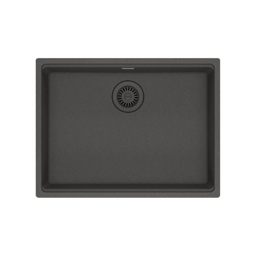 Franke Maris Undermount 25-in x 18.94-in Fragranite ADA Single Bowl Sink in Slate Grey