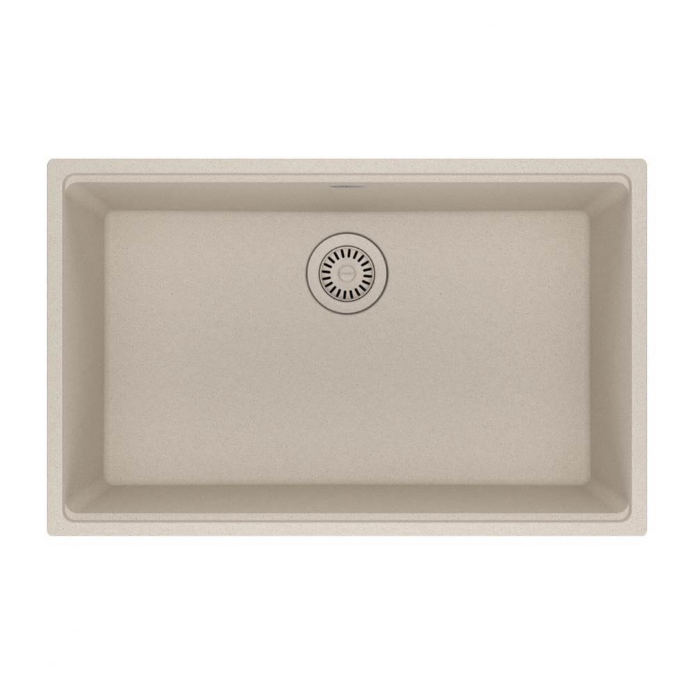 Franke Maris Undermount 30-in x 19-in Fragranite Single Bowl Kitchen Sink in Champagne