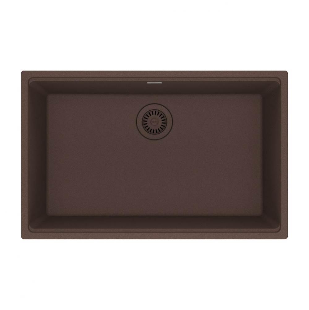 Franke Maris Undermount 30-in x 19-in Fragranite Single Bowl Kitchen Sink in Mocha