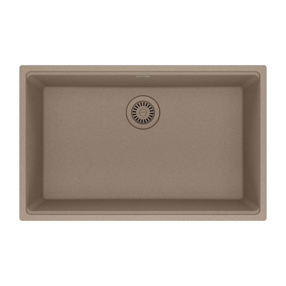 Franke Maris Undermount 30-in x 19-in Fragranite Single Bowl Kitchen Sink in Oyster