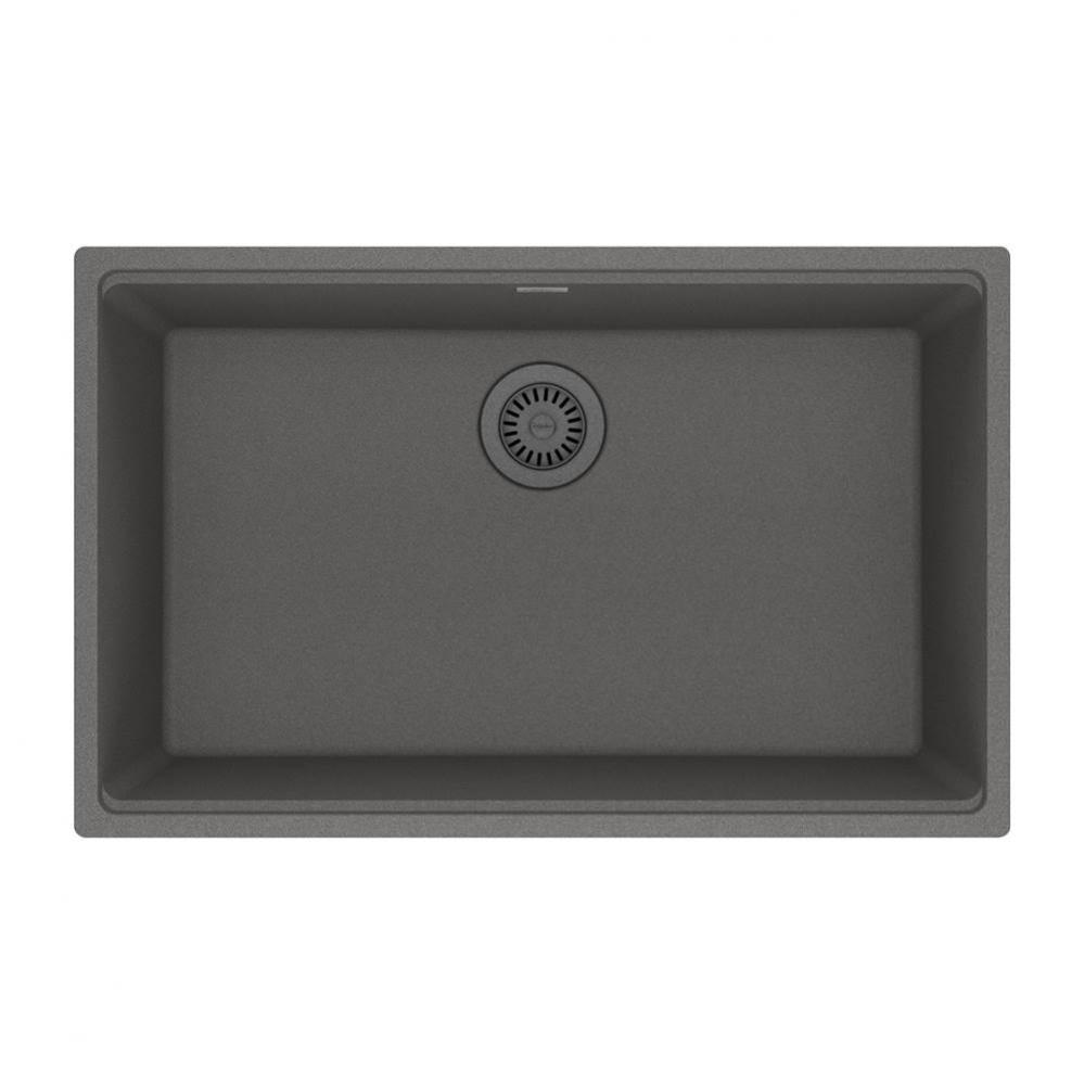 Franke Maris Undermount 30-in x 19-in Fragranite Single Bowl Kitchen Sink in Stone Grey