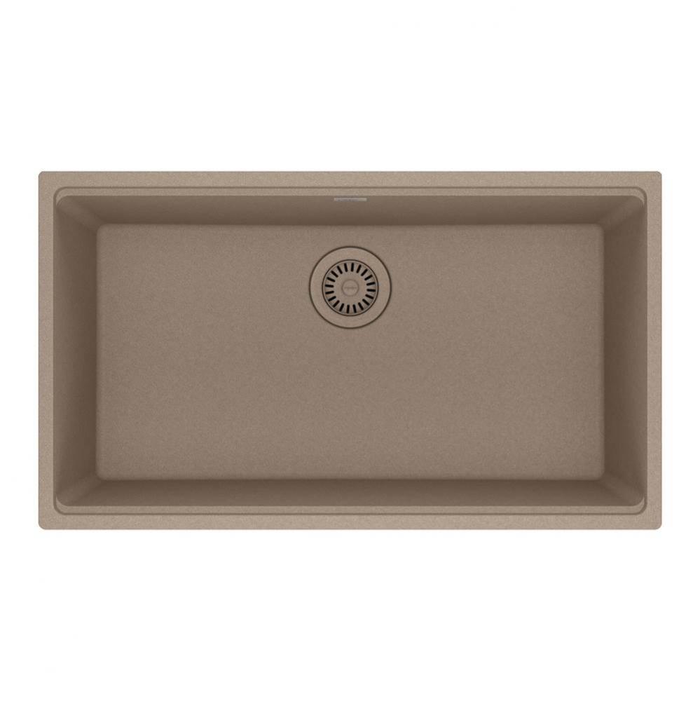 Maris Undermount 31-in x 17.81-in Granite Single Bowl Kitchen Sink in Oyster