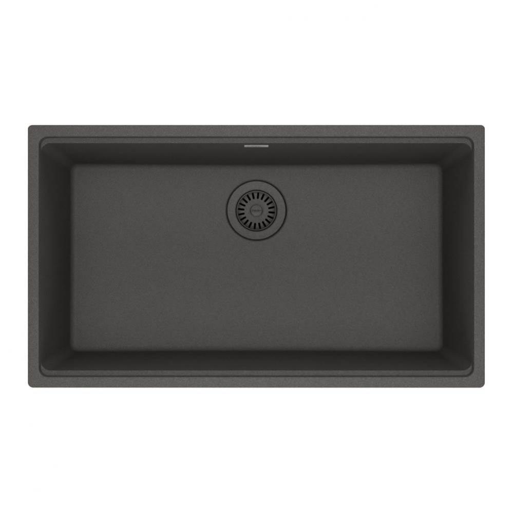Maris Undermount 31-in x 17.81-in Granite Single Bowl Kitchen Sink in Slate Grey
