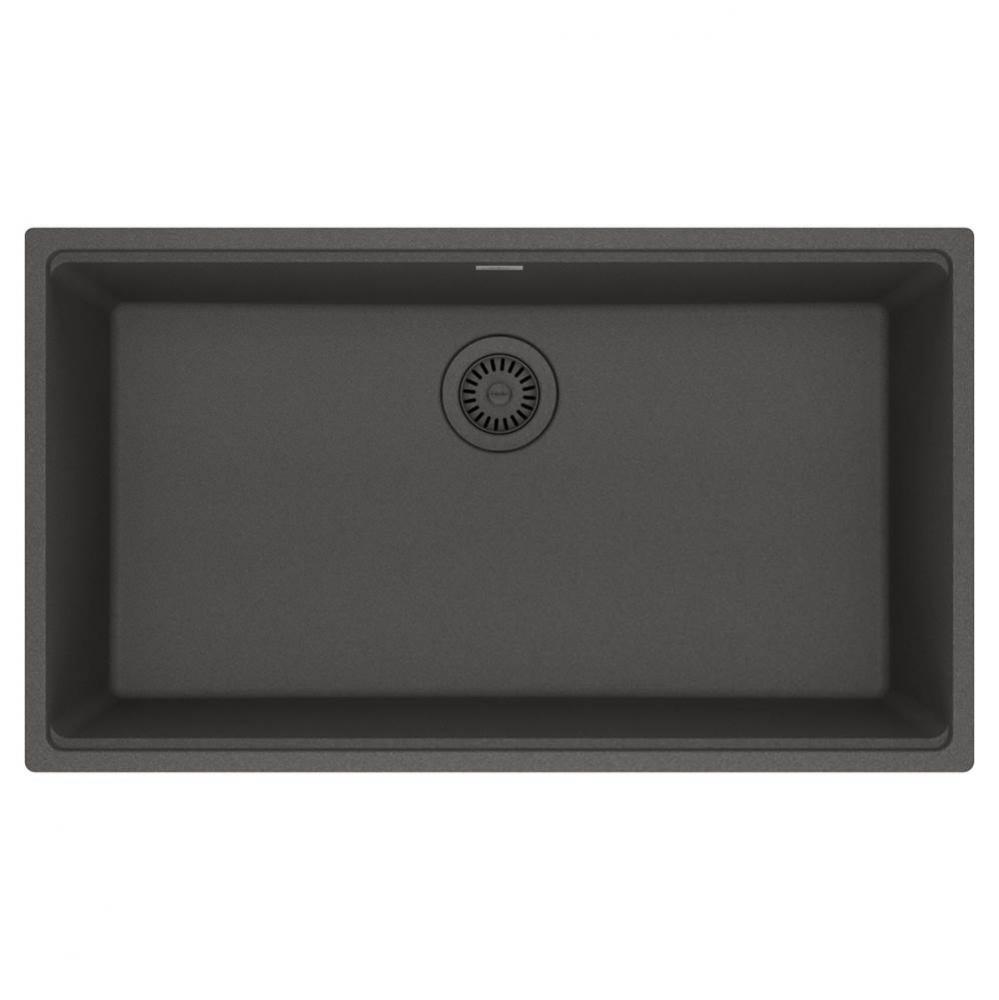 Maris Undermount 33-in x 18.94-in Granite Single Bowl Kitchen Sink in Slate Grey