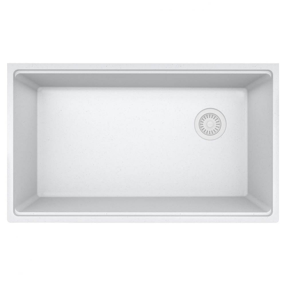 Franke Maris Undermount 33-in x 19.31-in Fragranite Single Bowl Kitchen Sink in Polar White