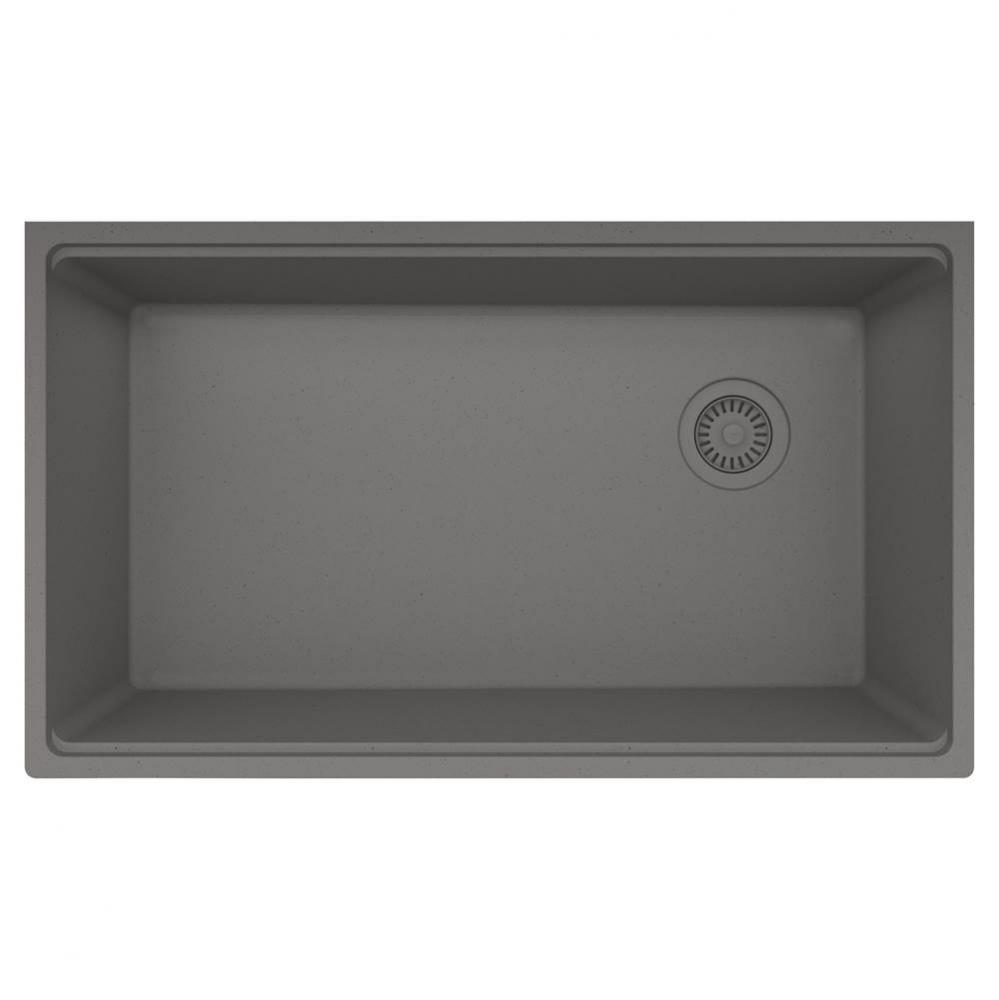 Franke Maris Undermount 33-in x 19.31-in Fragranite Single Bowl Kitchen Sink in Stone Grey