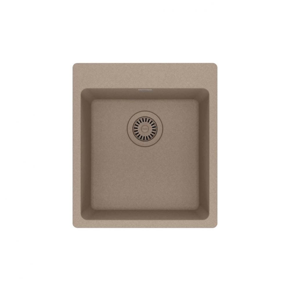 Franke Maris Dual Mount 17.31-in x 19.69-in Fragranite Single Bowl Bar / Prep Sink in Oyster