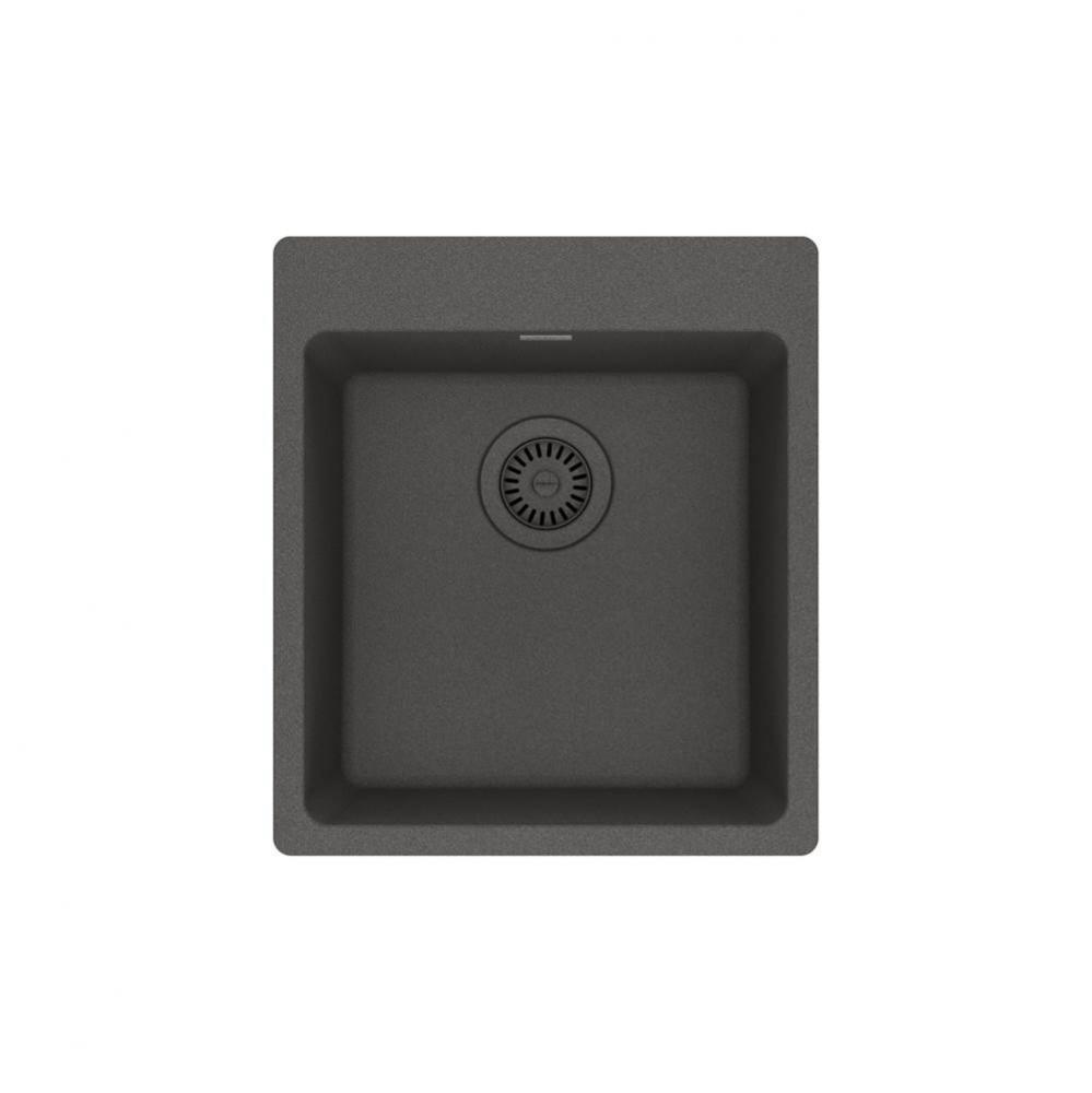 Franke Maris Dual Mount 17.31-in x 19.69-in Fragranite Single Bowl Bar / Prep Sink in Slate Grey