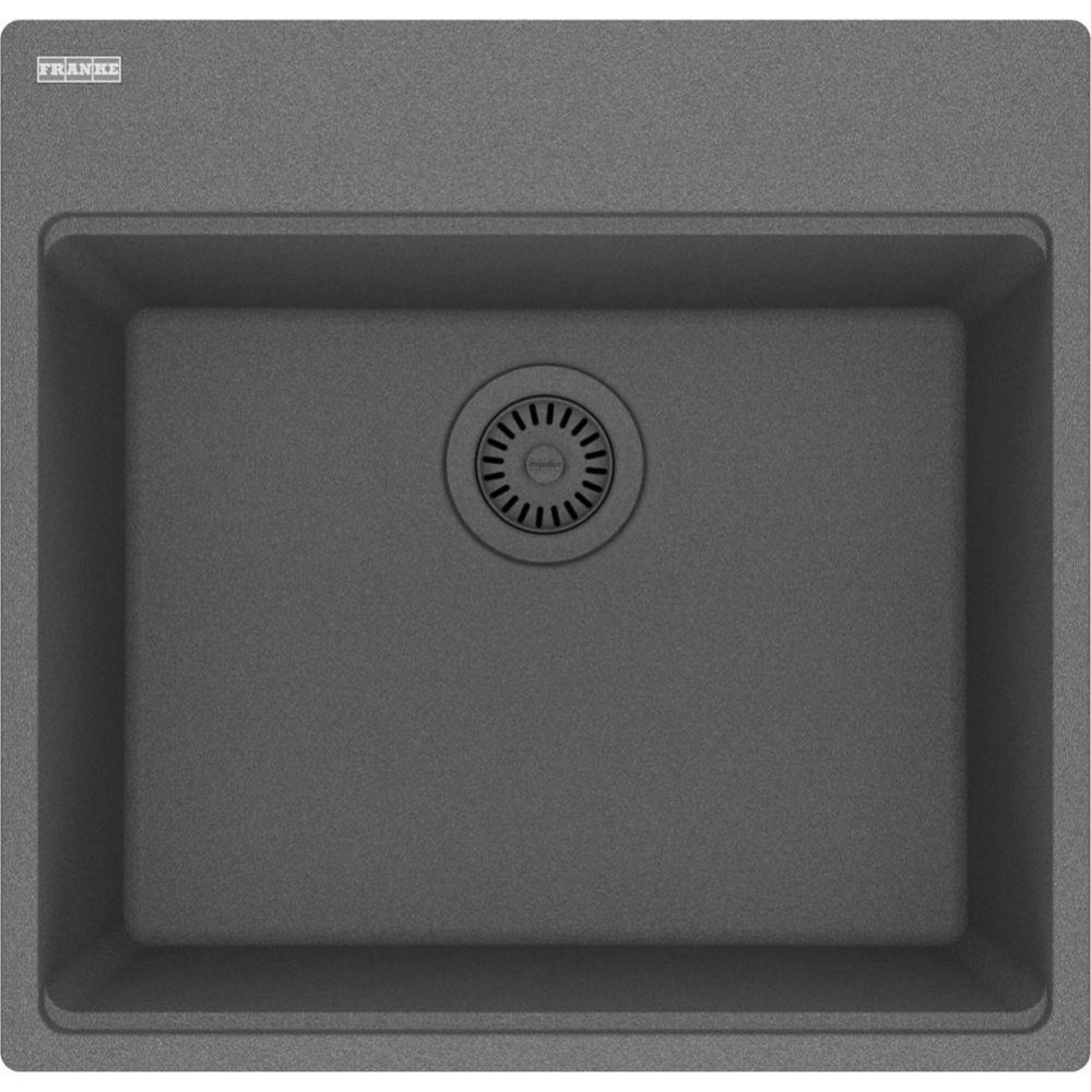 Franke Maris Dual Mount 21.6-in x 20.8-in Fragranite Single Bowl Kitchen Sink in Shadow Grey