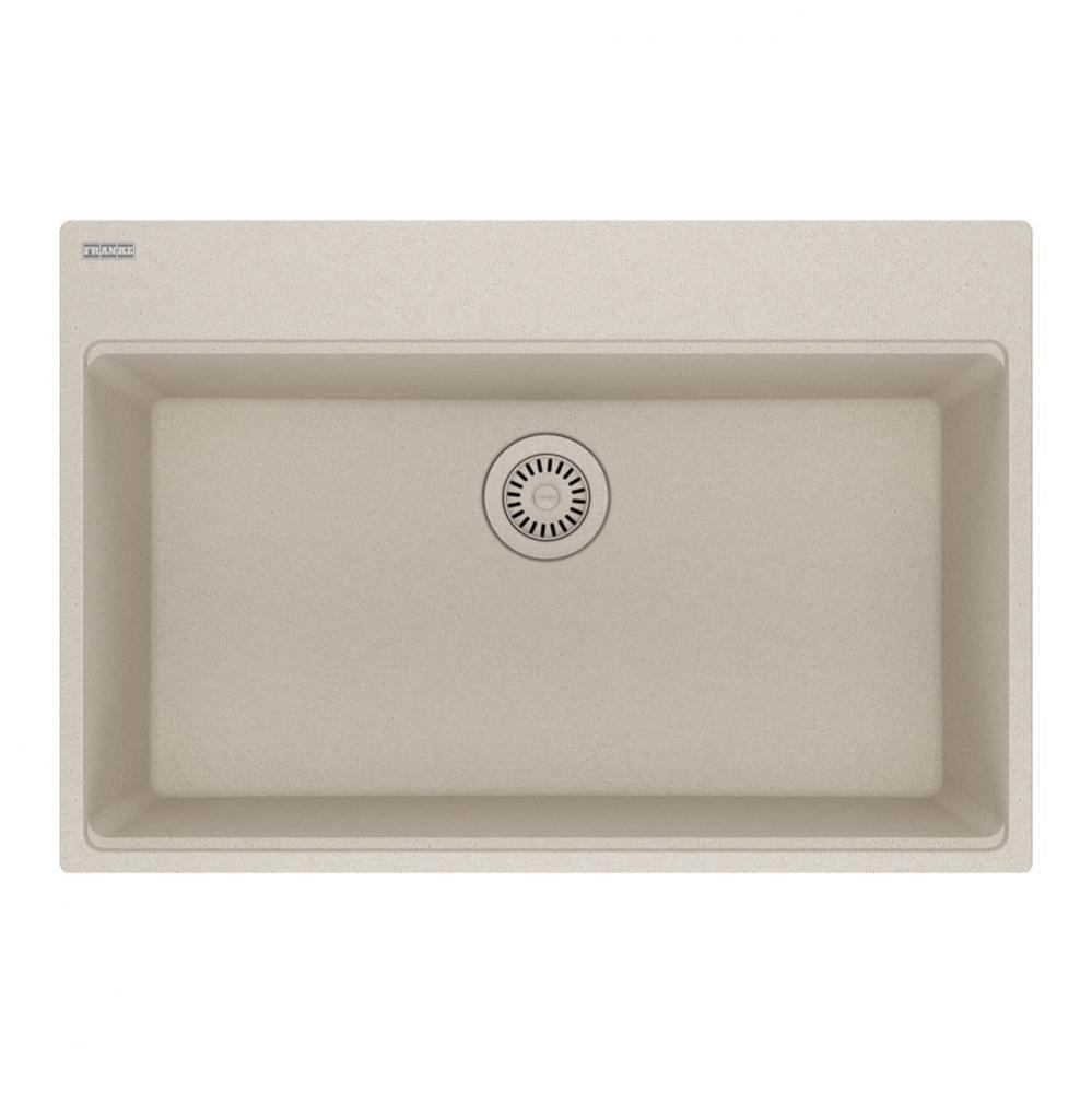 Franke Maris Dual Mount 31-in x 20.88-in Fragranite Single Bowl Kitchen Sink in Champagne