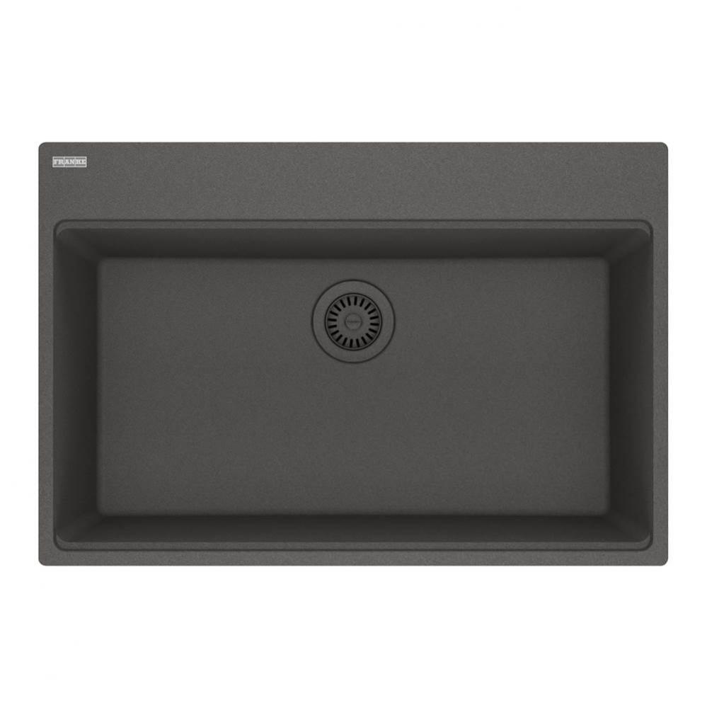 Franke Maris Dual Mount 31-in x 20.88-in Fragranite Single Bowl Kitchen Sink in Slate Grey