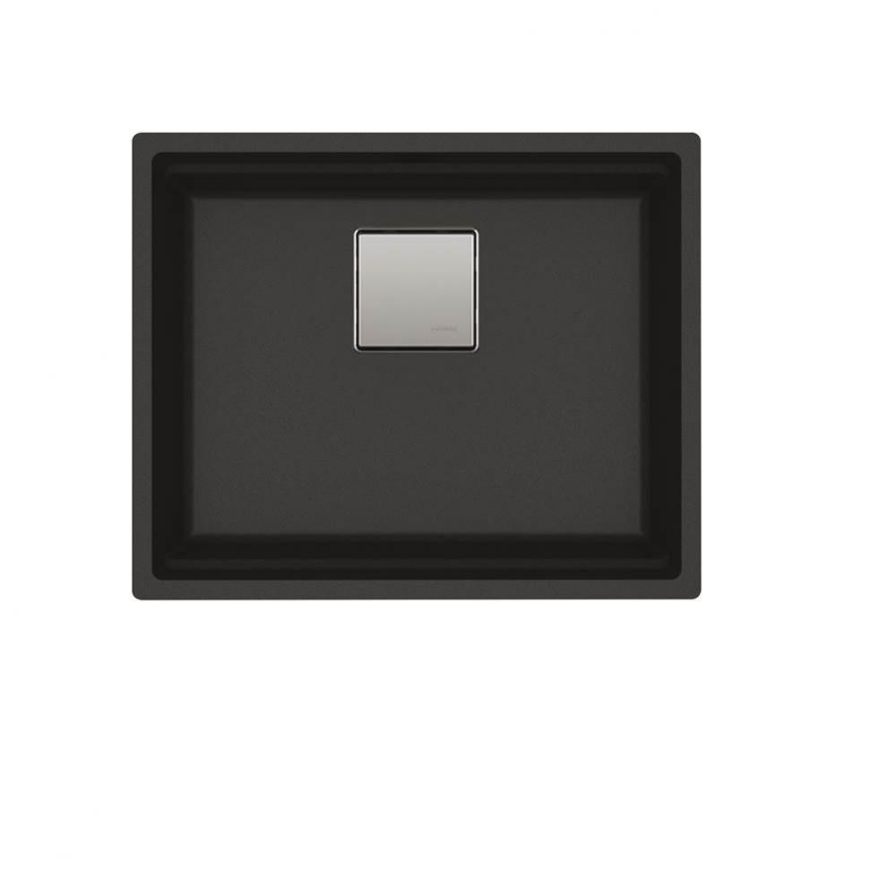 Franke Peak 22.1-in. x 18.1-in. Fragranite Undermount Single Bowl Kitchen Sink in Onyx