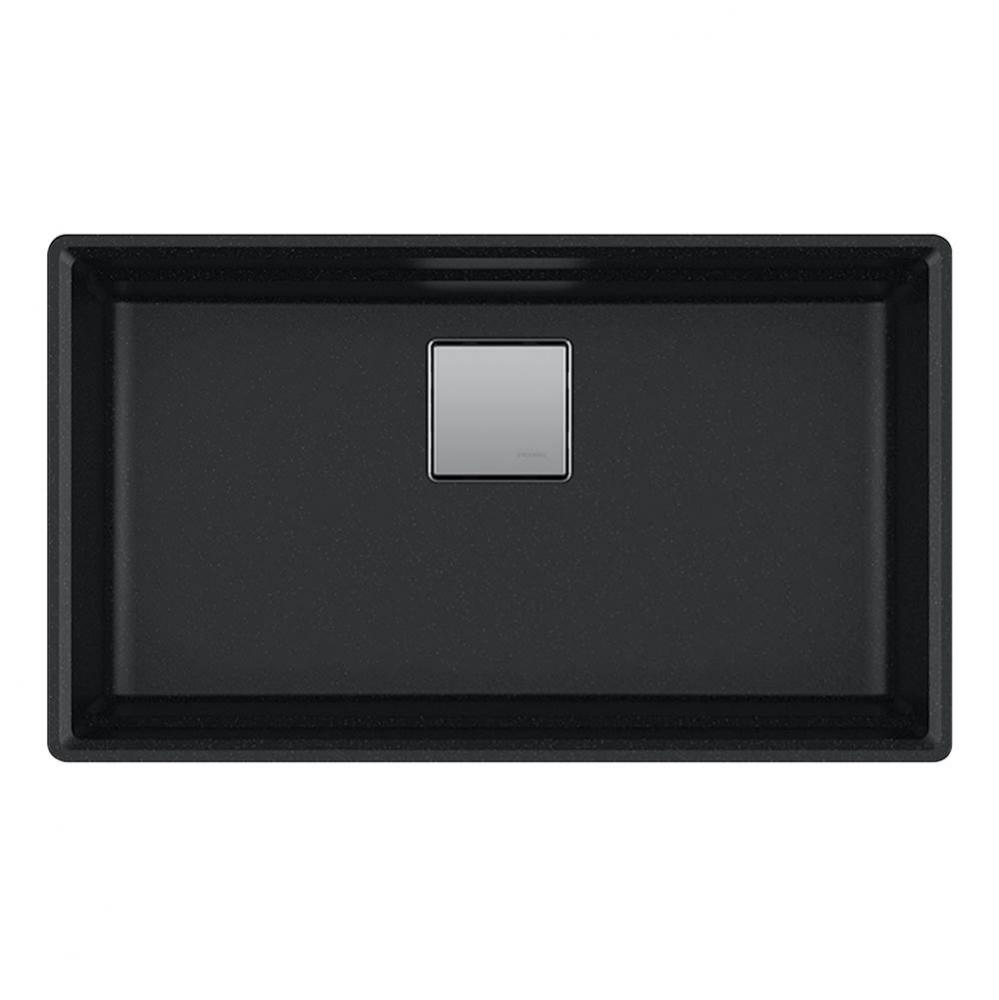 Peak 32.0-in. x 18.8-in. Granite Undermount Single Bowl Kitchen Sink in Onyx