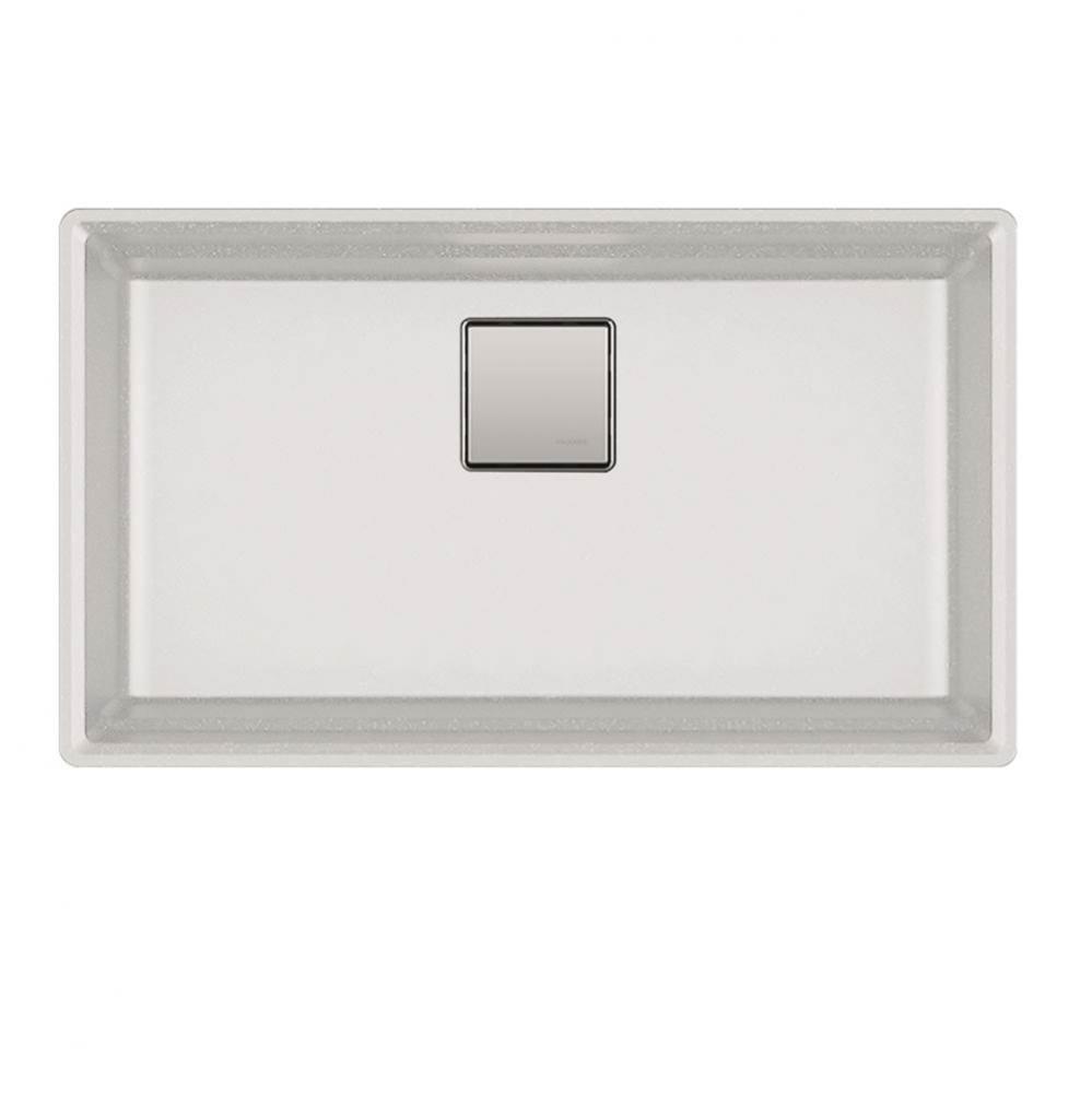 Peak 32.0-in. x 18.8-in. Granite Undermount Single Bowl Kitchen Sink in Polar White
