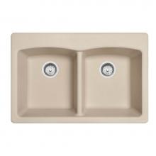 Franke EDCH33229-1 - Franke Ellipse 33.0-in. x 22.0-in. Fragranite Dual Mount Double Bowl Kitchen Sink in Champagne