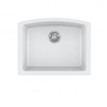 Franke ELG11022PWT - Franke Ellipse 25.0-in. x 19.6-in. Fragranite Undermount Single Bowl Kitchen Sink in Polar White