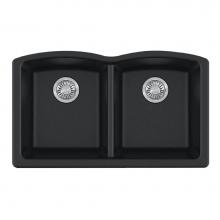 Franke ELG120ONY - Franke Ellipse 33.0-in. x 19.7-in. Onyx Fragranite Undermount Double Bowl Kitchen Sink - ELG120ONY