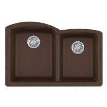 Franke ELG160MOC - Franke Ellipse 33.0-in. x 21.7-in. Mocha Fragranite Undermount Double Bowl Kitchen Sink - ELG160MO
